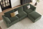 EASE MOOSE Oversized Sectional Modular Sofa, Deep Seat Modular Sectional Cloud Couch,Removable Cover,Green - Image 4