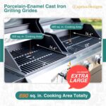 Captiva Designs Propane Gas Grill and Charcoal Grill Combo with Side Burner & Porcelain-Enameled Cast Iron Grate, Dual Fuel BBQ Grill for Outdoor Events & Backyard Barbecue, 690 SQIN Cooking Area - Image 4