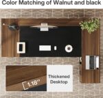 Tribesigns 78" L-Shaped Executive Desk, Extra Large Modern Office Desk with Drawers and File Cabinet, Business Furniture with Storage Shelves, Big Computer Desk for Home Office (Light Walnut + Black) - Image 7