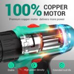 DCA Cordless Drill Set, 354 in-lbs Torque, 3/8" Keyless Chuck, Electric Power Drill with 2.0Ah Battery and Charger,18+1 Position,25-Piece 20V Drill Driver Kit, ADJZ2035 - Image 8