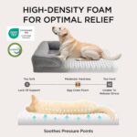 Bedsure Orthopedic Dog Beds Large Sized Dog - Washable Large Dog Cat Bed Waterproof, Comfort Dogs Couch Sofa with Washable Removable Cover, Pet Bed with Nonskid Bottom, Grey, 35" - Image 4