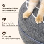 Peekaboo Cat Cave Donut - Cat Tunnel Bed for Indoor Cats – Cute Patterns Hideaway for Multiple & Large Cats, Scratch-Resistant (Dark Gray) - Image 7