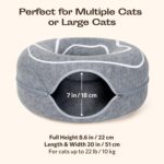 Peekaboo Cat Cave Donut - Cat Tunnel Bed for Indoor Cats – Cute Patterns Hideaway for Multiple & Large Cats, Scratch-Resistant (Dark Gray) - Image 8