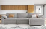 EASE MOOSE Oversized L Shape Sectional Modular Sofa,Wide Deep seat Sectional Sofa,FSC Certified Comfortable Chenille Grey Cloud Modular Sofa - Image 4