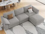 EASE MOOSE Oversized L Shape Sectional Modular Sofa,Wide Deep seat Sectional Sofa,FSC Certified Comfortable Chenille Grey Cloud Modular Sofa - Image 5