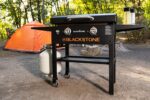 BLACKSTONE 1883 Original 28” Griddle with Integrated Protective Hood and Counter Height Side Shelves, Powder Coated Steel, Black - Image 3