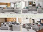 EASE MOOSE Oversized L Shape Sectional Modular Sofa,Wide Deep seat Sectional Sofa,FSC Certified Comfortable Chenille Grey Cloud Modular Sofa - Image 7