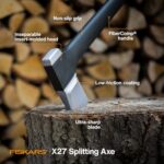 Fiskars X27 Super Splitting Axe, 36" Wood Splitting Axe for Medium to Large Size Logs with Shock-Absorbing Handle, Split Firewood, Forged Steel Blade, Bushcraft Gear and Camping Hatchet - Image 3