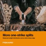 Fiskars X27 Super Splitting Axe, 36" Wood Splitting Axe for Medium to Large Size Logs with Shock-Absorbing Handle, Split Firewood, Forged Steel Blade, Bushcraft Gear and Camping Hatchet - Image 4