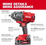 Alloyman Cordless Impact Wrench, 1475Ft-lbs (2000N.m) 1/2 High Torque Brushless Impact Gun, 20V Power Impact Driver, 4000mAh Battery,3 Sockets, Brushless Motor Variable Speeds for Car/Truck RV/Mower - Image 7