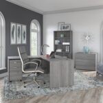 Bush Business Furniture Studio C 60W x 30D Office Desk in Platinum Gray - Image 9