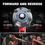 Alloyman Cordless Impact Wrench, 1475Ft-lbs (2000N.m) 1/2 High Torque Brushless Impact Gun, 20V Power Impact Driver, 4000mAh Battery,3 Sockets, Brushless Motor Variable Speeds for Car/Truck RV/Mower - Image 9