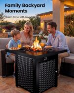 Ciays 28 Inch Propane Fire Pit CSA-Listed Outdoor Fire Pit Table, 50,000 BTU Steel Gas Fire Pits with Lid and Lava Rock, Add Warmth and Ambience to Parties On Patio Deck Garden,Black,CIFPT3-N1 - Image 8