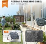 Giraffe Tools Retractable Garden Hose Reel 1/2 Inch x 130 ft, Super Heavy Duty, Any Length Lock, Slow Return System, Wall Mounted and 180 Deg Swivel Bracket - Image 3