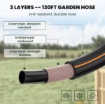 Giraffe Tools Retractable Garden Hose Reel 1/2 Inch x 130 ft, Super Heavy Duty, Any Length Lock, Slow Return System, Wall Mounted and 180 Deg Swivel Bracket - Image 5