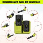 BatPower 2-Pack 40V 6.5Ah Lithium-Ion Replacement Battery and Charger Starter Kit Compatible with Ryobi 40V System, High Capacity Batteries and Charger OP4050A OP401 (3-Piece Set) - Image 3