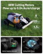 Mammotion LUBA mini AWD 800H Robot Lawn Mower, for 0.2 Acres, All-Wheel-Drive for 80% Slope, No Wire, No RTK Installation, Free NetRTK+AI Vision Positioning, Cutting Height 2.2"-4.0" - Image 6