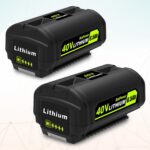BatPower 2-Pack 40V 6.5Ah Lithium-Ion Replacement Battery and Charger Starter Kit Compatible with Ryobi 40V System, High Capacity Batteries and Charger OP4050A OP401 (3-Piece Set) - Image 8
