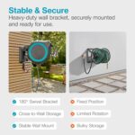 GARDENA Retractable Garden Hose Reel - 115 Feet - Auto Retract Hose Reel with 180° Swivel Wall Mount - Heavy Duty - Integrated Spray Nozzle - 18630 - Image 4
