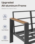 Aluminum Outdoor Patio Furniture Set with Coffee Table, 4 Piece Patio Conversation Sets with Washable Thick Cushions, Outdoor Sectional Furniture Set for Poolside, Balcony, Deck, Gray - Image 6