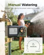 Diivoo Brass Sprinkler Timer, IP66 Waterproof Programmable Hose Timers for Watering with Large Display, Rain Delay & Manual Mode for Outdoor Automatic Irrigation of Garden, Lawn, Yard - Image 7
