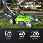 Greenworks 40V 16" (Push) Cordless Lawn Mower, 4.0Ah Battery (1/3 Acre, Push Button Start, Compatible with 75+ Tools) - Image 4