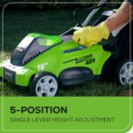 Greenworks 40V 16" (Push) Cordless Lawn Mower, 4.0Ah Battery (1/3 Acre, Push Button Start, Compatible with 75+ Tools) - Image 7