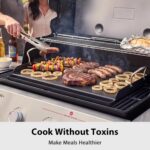 Utheer 25" x 16" Pre-Seasoned Nonstick Cast Iron Griddle for Gas & Charcoal Grills – Universal Flat Top with Grease Groove, Reinforced Ridges & High Sidewalls, Great for Parties, Camping & Tailgating - Image 3