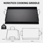 Utheer 25" x 16" Pre-Seasoned Nonstick Cast Iron Griddle for Gas & Charcoal Grills – Universal Flat Top with Grease Groove, Reinforced Ridges & High Sidewalls, Great for Parties, Camping & Tailgating - Image 4