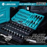 LIBRATON 54PCS Magnetic Nut Driver Set, Impact Drill Driver Bit 1/4", Metric & SAE Nut Drivers for Impact Drill, Socket Adapters, Screwdriver Bit, Quick-Release Extension, Wing Nut Driver, Storage Box - Image 9