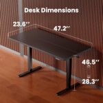 ErGear Height Adjustable Electric Standing Desk, 48 x 24 Inches Sit Stand up Desk, Memory Computer Home Office Desk, Black - Image 4