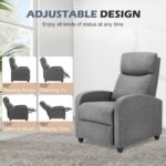 Sweetcrispy Massage Recliner Chair for Adults, Adjustable Home Theater Seating with Lumbar Support for Living Room, Modern Fabric Reclining for Small Space, Grey - Image 5