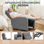 Sweetcrispy Massage Recliner Chair for Adults, Adjustable Home Theater Seating with Lumbar Support for Living Room, Modern Fabric Reclining for Small Space, Grey - Image 6