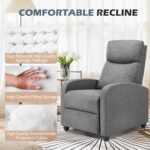 Sweetcrispy Massage Recliner Chair for Adults, Adjustable Home Theater Seating with Lumbar Support for Living Room, Modern Fabric Reclining for Small Space, Grey - Image 7