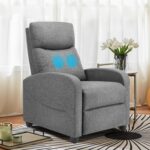 Sweetcrispy Massage Recliner Chair for Adults, Adjustable Home Theater Seating with Lumbar Support for Living Room, Modern Fabric Reclining for Small Space, Grey - Image 8