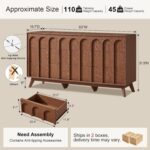 Oak&Sparrow Mid Century Modern Dresser for Bedroom, Walnut 9 Drawer Dresser with Arched Front, 63'' Wide Chest of Drawers Wood Storage Organizer for Living Room - Image 3