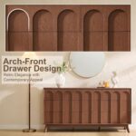 Oak&Sparrow Mid Century Modern Dresser for Bedroom, Walnut 9 Drawer Dresser with Arched Front, 63'' Wide Chest of Drawers Wood Storage Organizer for Living Room - Image 4
