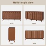 Oak&Sparrow Mid Century Modern Dresser for Bedroom, Walnut 9 Drawer Dresser with Arched Front, 63'' Wide Chest of Drawers Wood Storage Organizer for Living Room - Image 9