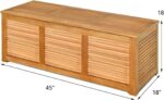 Tangkula 46 Gallon Acacia Wood Deck Box, Garden Backyard Storage Bench, Outdoor Storage Container for Patio Furniture Cushions and Gardening Tools - Image 3