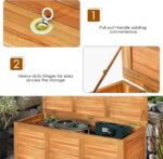 Tangkula 46 Gallon Acacia Wood Deck Box, Garden Backyard Storage Bench, Outdoor Storage Container for Patio Furniture Cushions and Gardening Tools - Image 7
