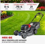 Honda HRX-BE 21-Inch Walk Behind 12 AH Battery Powered Lawn Mower with 2 Battery Bays, Variable Speed Self Propelled Lawn Mower with 2.2 Bushel Capacity, Easy-Off Grass Bag (HRX217YXBEXA6) - Image 3