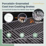 Captiva Designs 4-Burner Propane Gas BBQ Grill with Side Burner & Porcelain-Enameled Cast Iron Grates, 42,000 BTU Output Stainless Steel Grill for Outdoor Cooking Kitchen and Patio Backyard Barbecue - Image 3