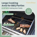 Captiva Designs 4-Burner Propane Gas BBQ Grill with Side Burner & Porcelain-Enameled Cast Iron Grates, 42,000 BTU Output Stainless Steel Grill for Outdoor Cooking Kitchen and Patio Backyard Barbecue - Image 4