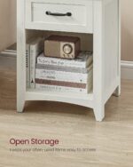 VASAGLE LIRY Collection - Farmhouse Nightstands with Charging Station, Set of 2 Bedside Tables, Side Tables with Drawer, Open Compartment, for Bedroom, Rustic White and Honey Brown ULET859K41 - Image 9
