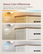 VASAGLE LIRY Collection - Farmhouse Nightstands with Charging Station, Set of 2 Bedside Tables, Side Tables with Drawer, Open Compartment, for Bedroom, Rustic White and Honey Brown ULET859K41 - Image 10