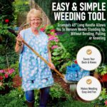 Grampa's Weeder - The Original Stand Up Weed Puller Tool with Long Handle - Made with Real Bamboo & 4-Claw Steel Head Design - Easily Remove Weeds Without Bending, Pulling, or Kneeling. - Image 6