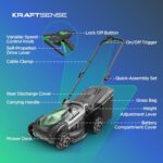 18" Electric Lawn Mower, 40V Self-Propelled Cordless Lawn Mower with 2x5.0Ah Batteries, Brushless Motor, 2-in-1 Mulching & Bagging, 6-Position Height Adjustment, for Small to Medium Yards - Image 10
