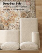 U-Shaped Sectional Couches for Living Room | 112 Inch Modern Sectional Couch | Warm White Chenille Sofa with Double Chaise for Apartment - Image 6