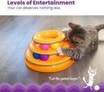 Catstages Tower of Tracks Cat Toy – 3-Level Track Tower with 6 Balls, Interactive Cat Toy for Indoor Enrichment - Image 3