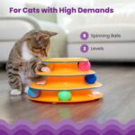 Catstages Tower of Tracks Cat Toy – 3-Level Track Tower with 6 Balls, Interactive Cat Toy for Indoor Enrichment - Image 4